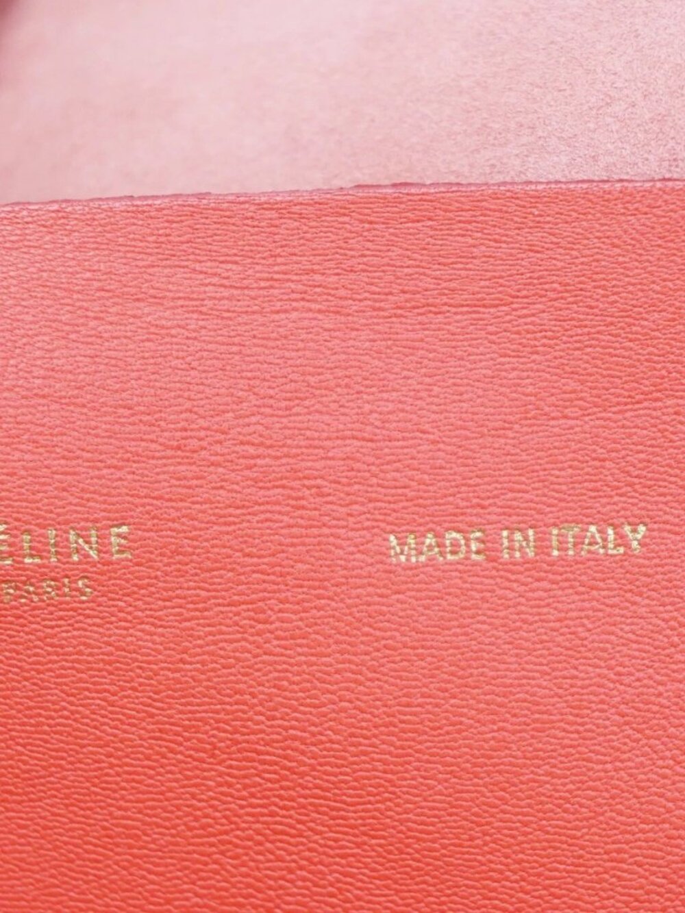 CELINE Logo Horizontal Cabas Tote Shoulder Hand Bag Leather Orange Italy 35ZA290 - Picture 13 of 14